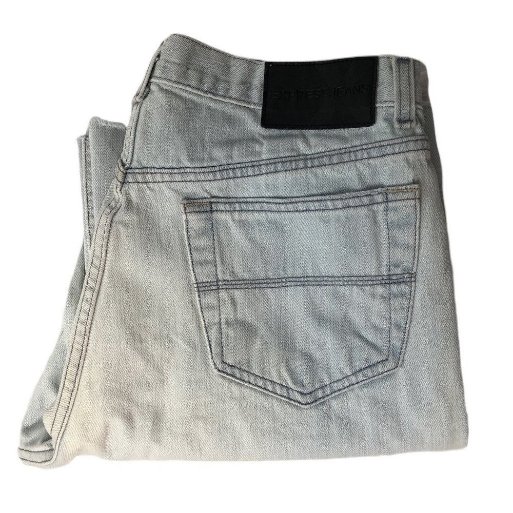 Vintage Express High Waist Bleach Wash Jea…
